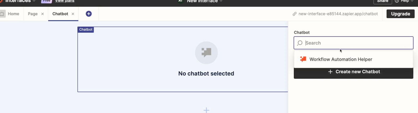 Connecting a chatbot to a Zapier interface