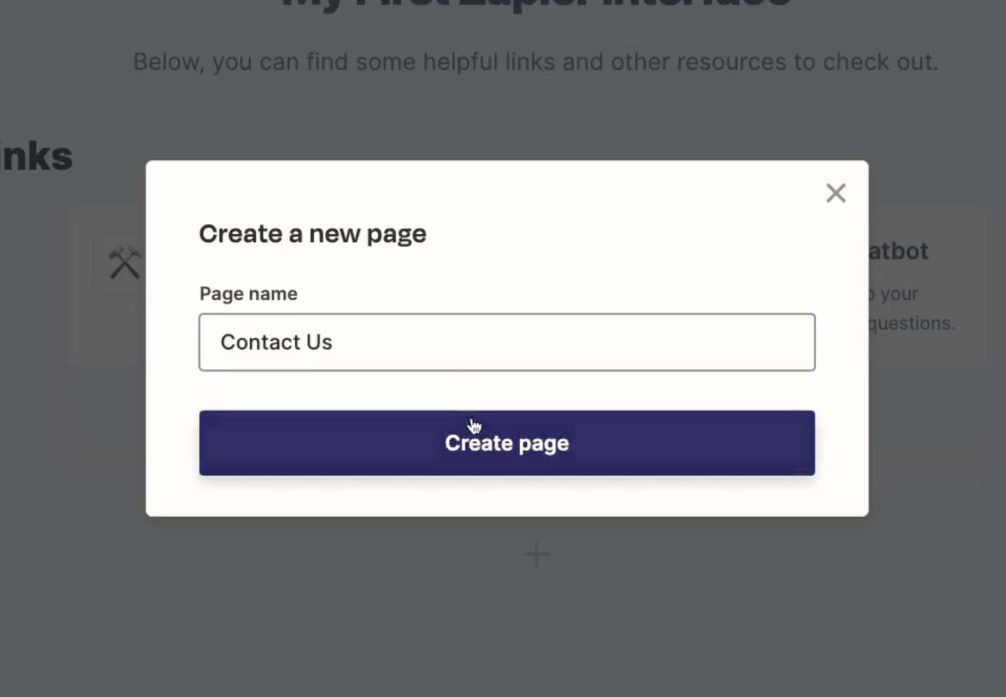 Adding a 'Contact Us' page to the interface