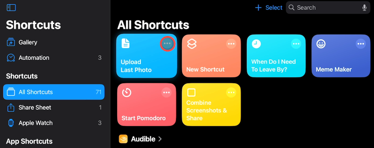 Editing a Shortcut