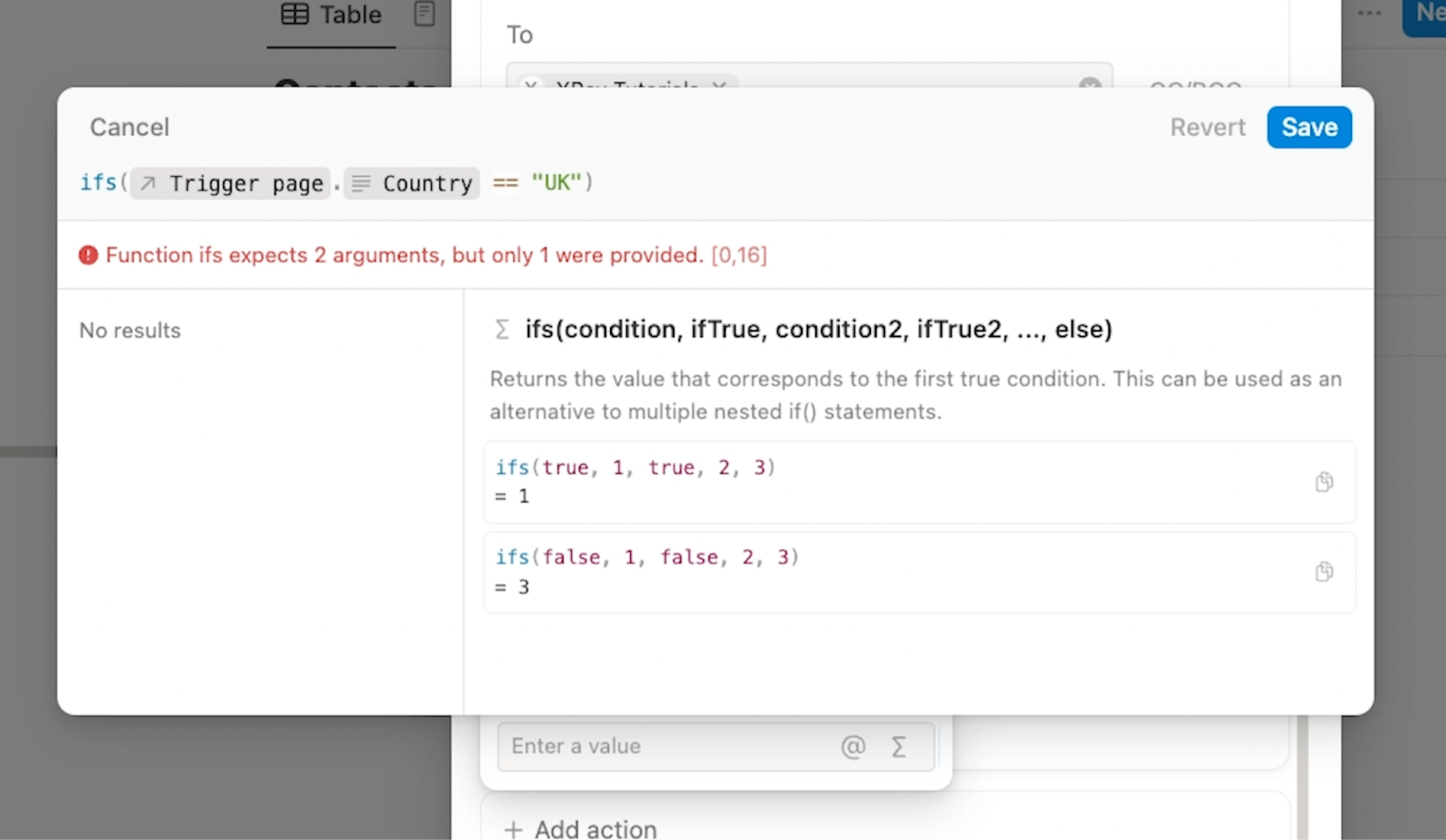 Formula editor field with if "Country" == "UK"