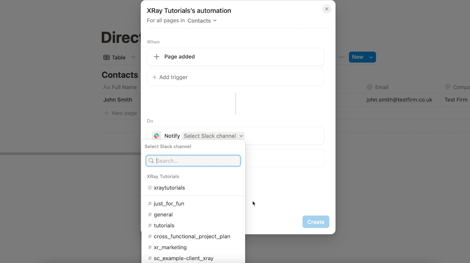 Select the Slack Channel to Notify in the Do step