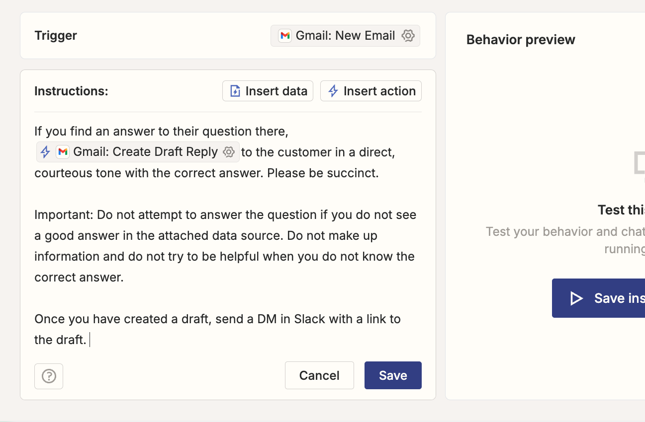 Adding more information to the templated instructions