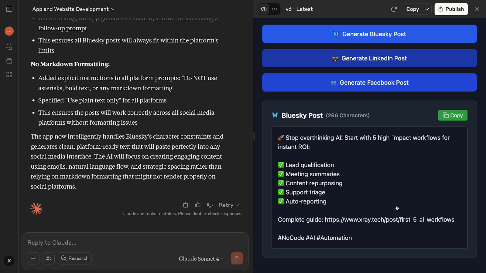 Reviewing the output for the third version of the app