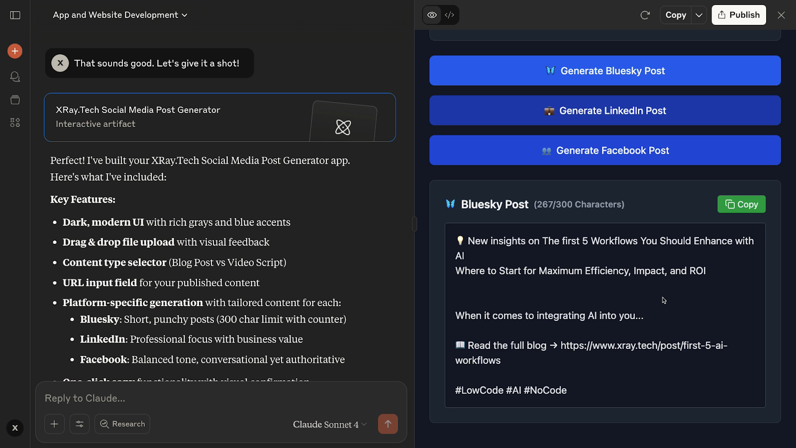 Testing the first version of the app