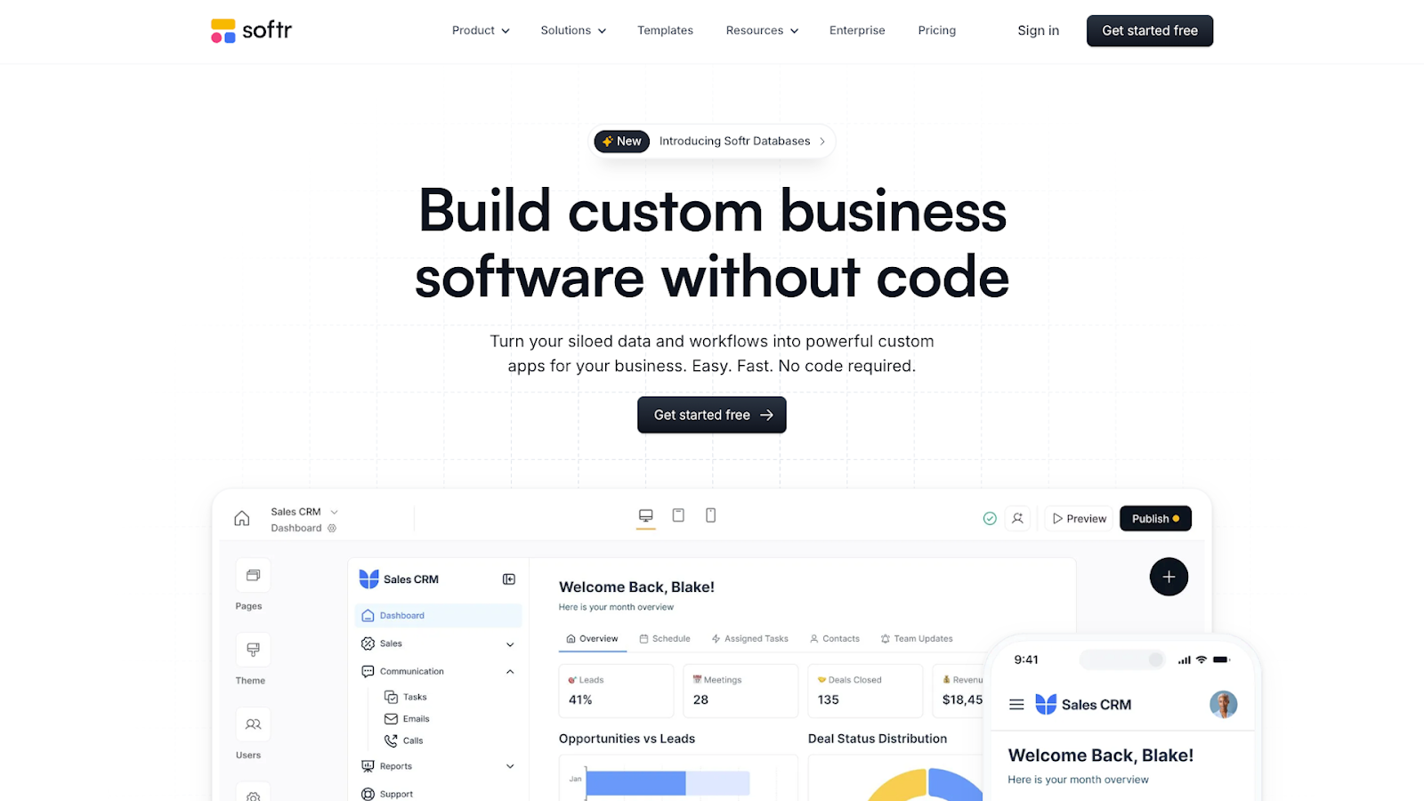 Build custom no-code portals and internal apps with Softr