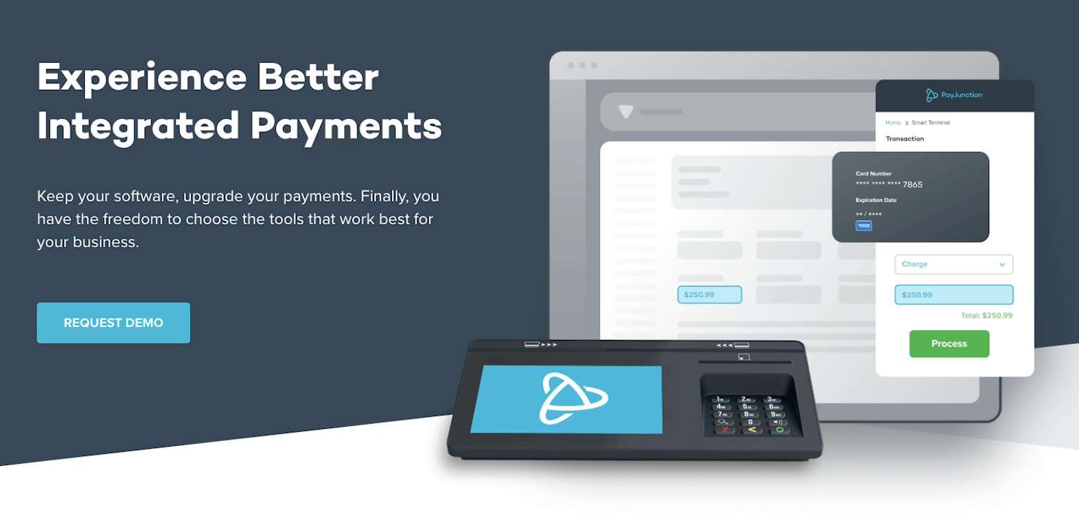 the home page of Payjunction's website