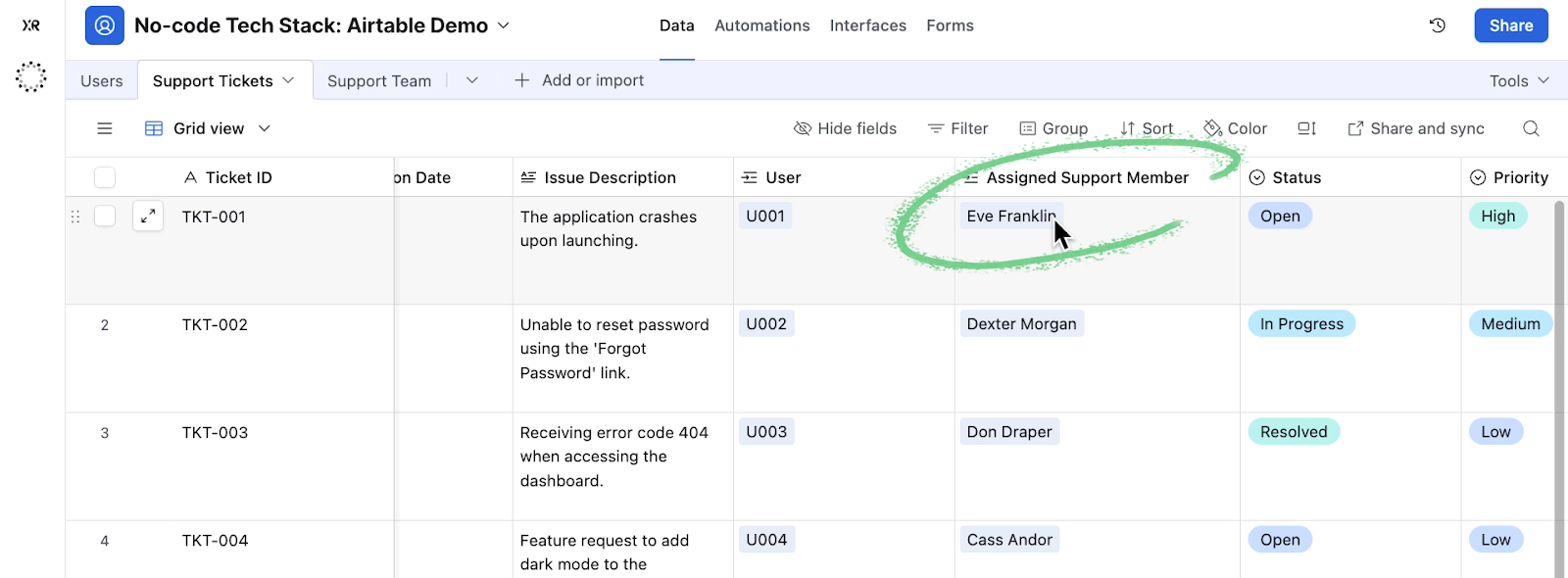 Linked records in Airtable