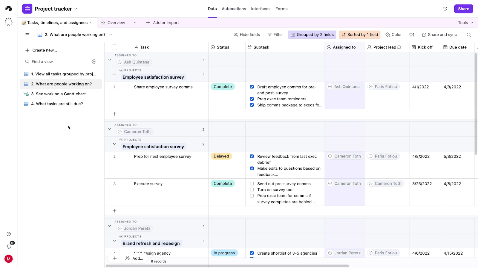 A database in Airtable