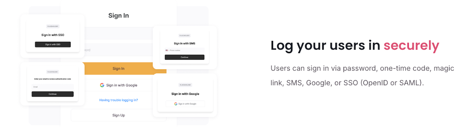 User sign-on options in Softr