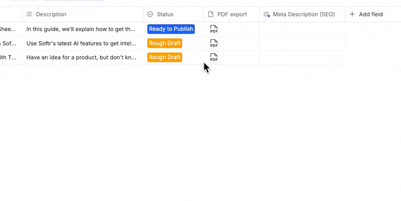 An AI agent running in a Softr database
