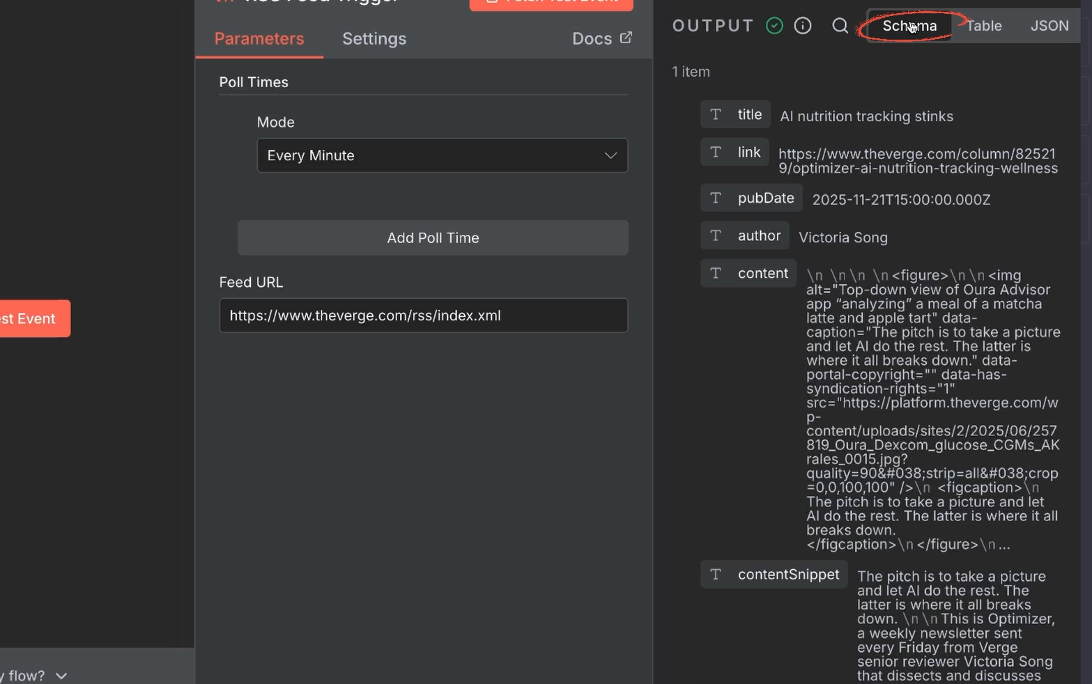 Retrieving data with an n8n trigger