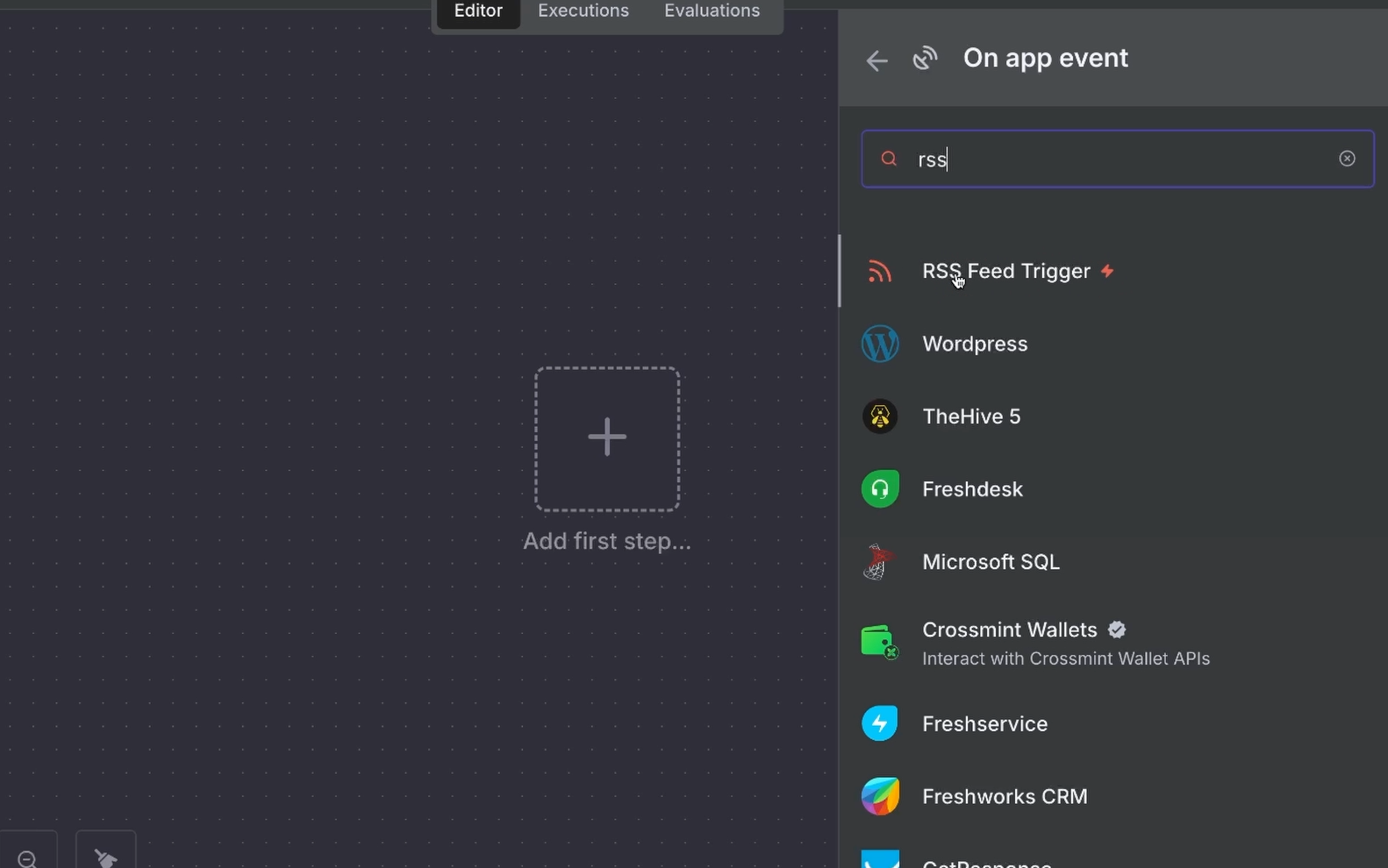 Searching for the trigger app (RSS)