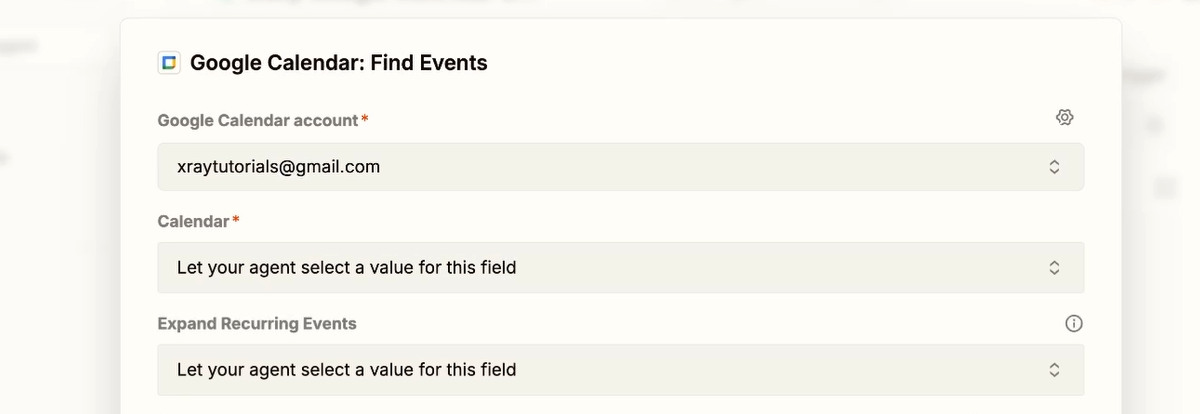 Configuring a tool in a Zapier AI agent