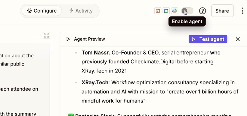 Enabling an AI agent