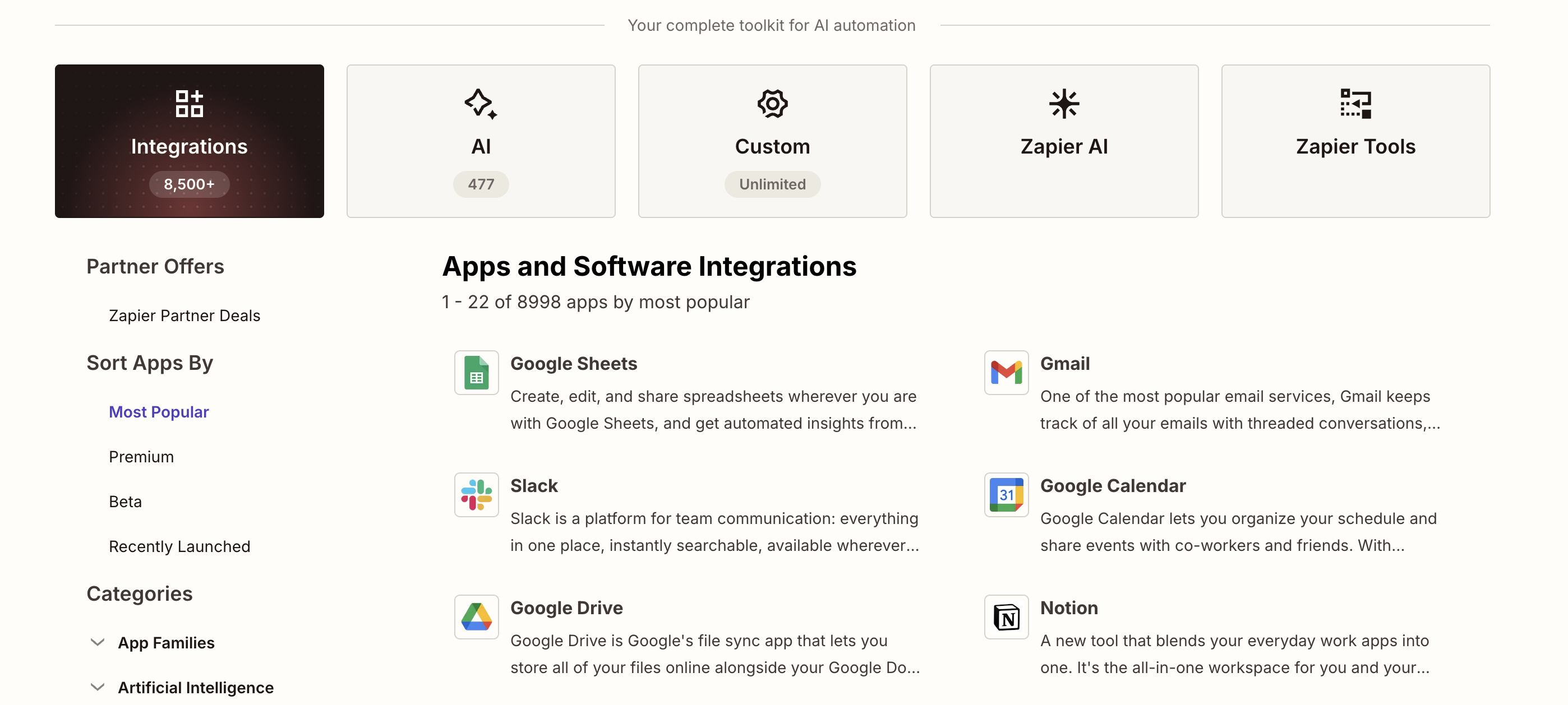 Zapier integrations