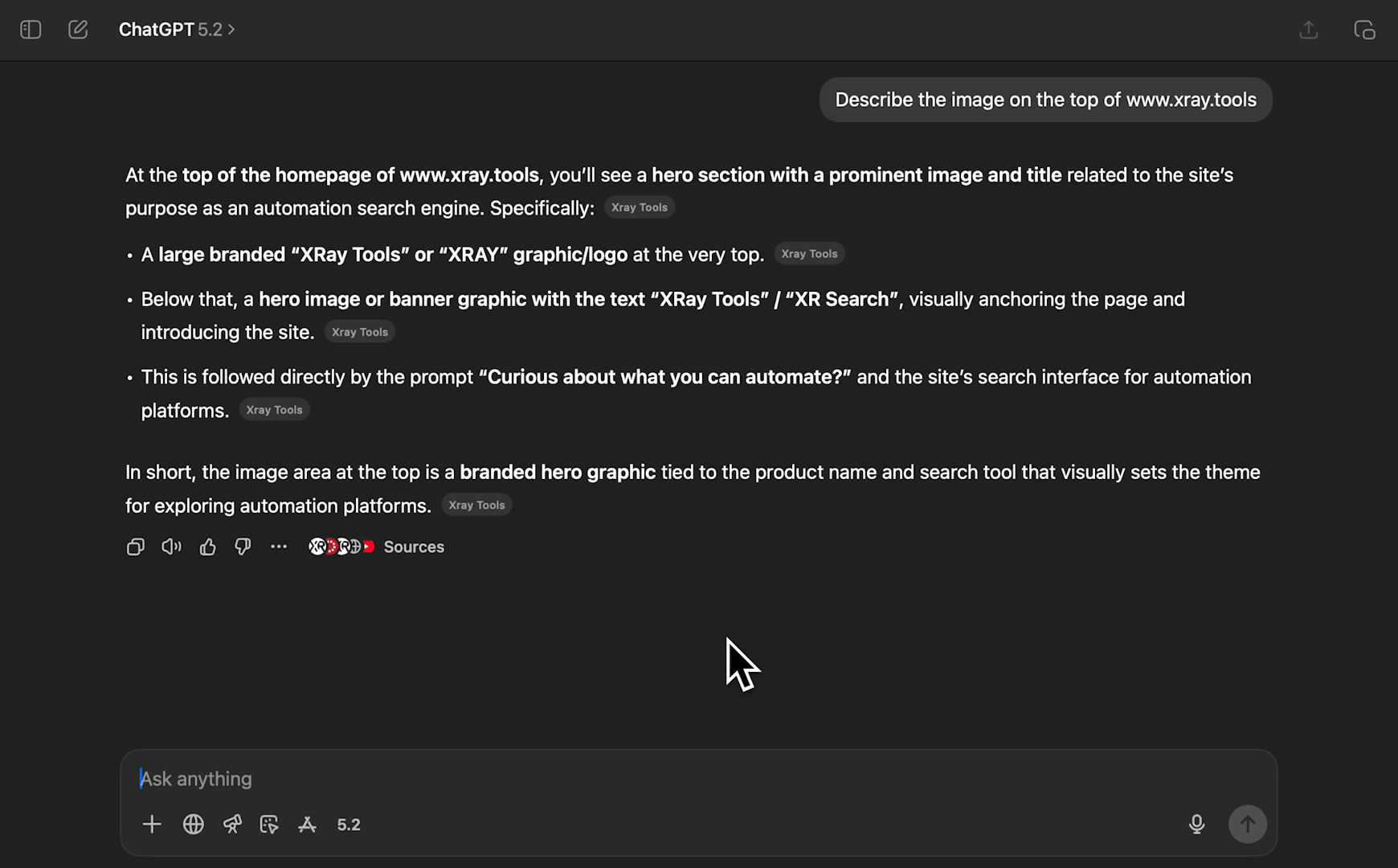 Regular ChatGPT fails to describe an image on a web page