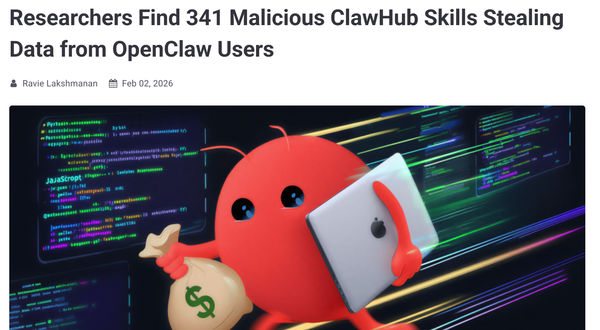 HackerNews' report about Koi Security's OpenClaw research