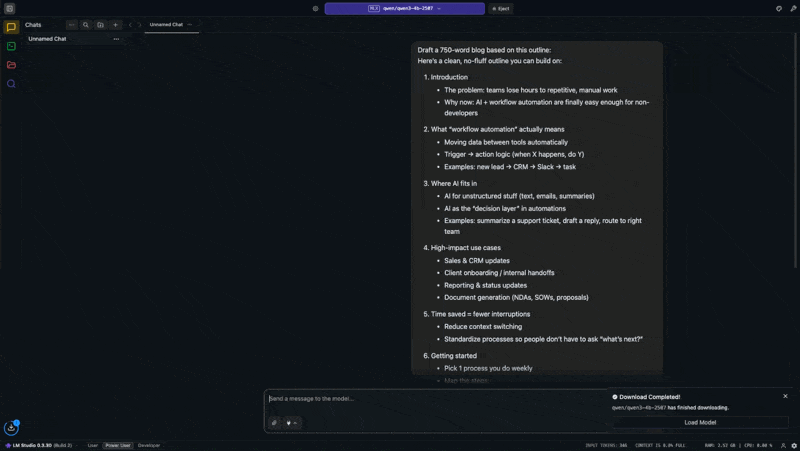 Getting a response from Local AI