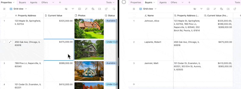 When a linked record is updated, all of its linked entries update automatically tomatch