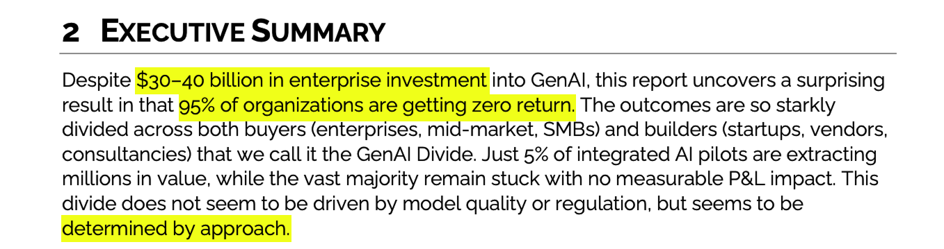 Key stats from an MIT study on AI implementation