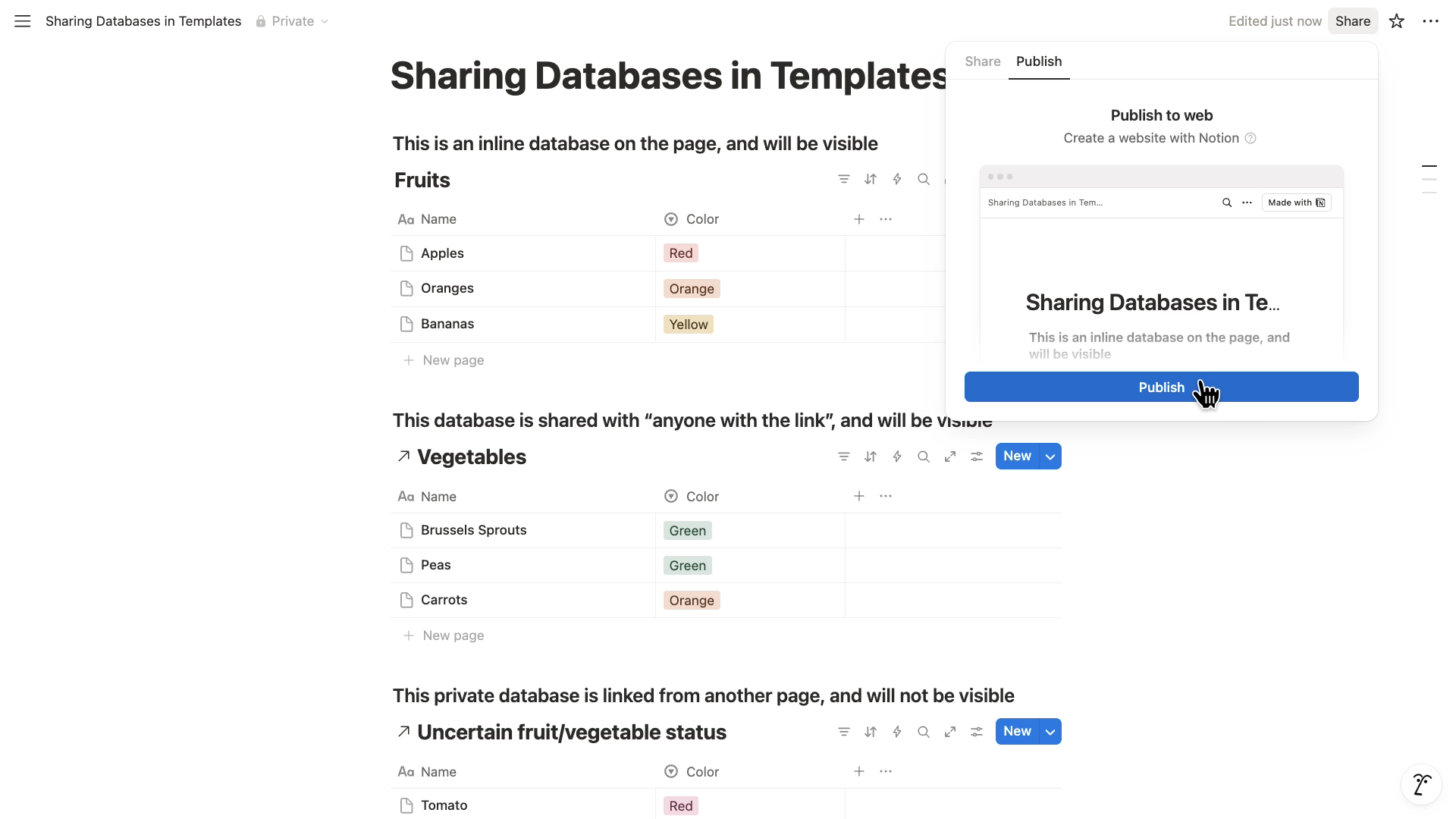 A Notion page with databases from several sources