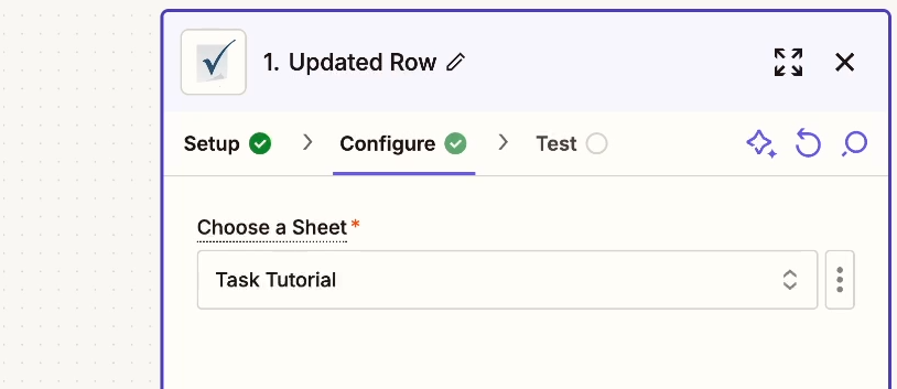 Choosing a Smartsheet to watch
