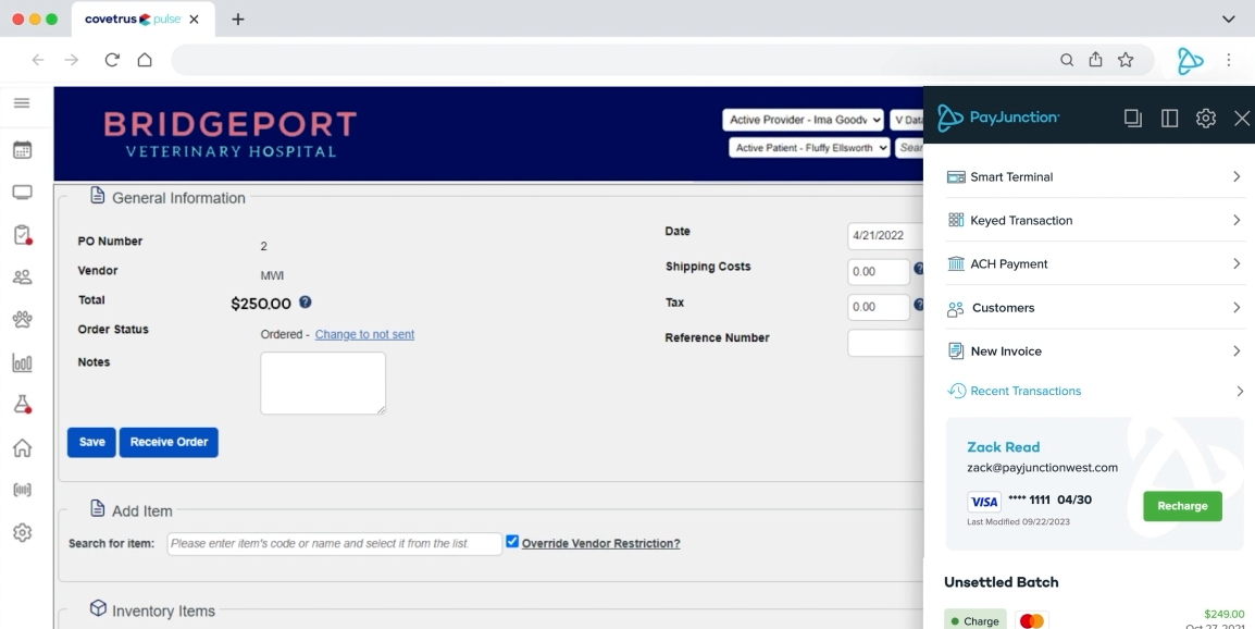 PayJunction overlays on your existing software