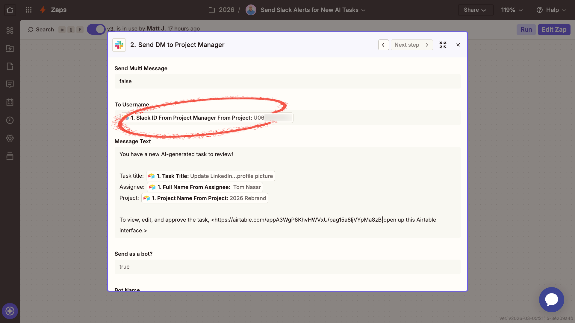 Slack user lookups are programmatic, not chosen by AI
