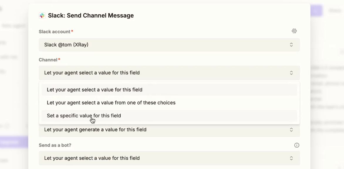 Configuring a Zapier AI agent