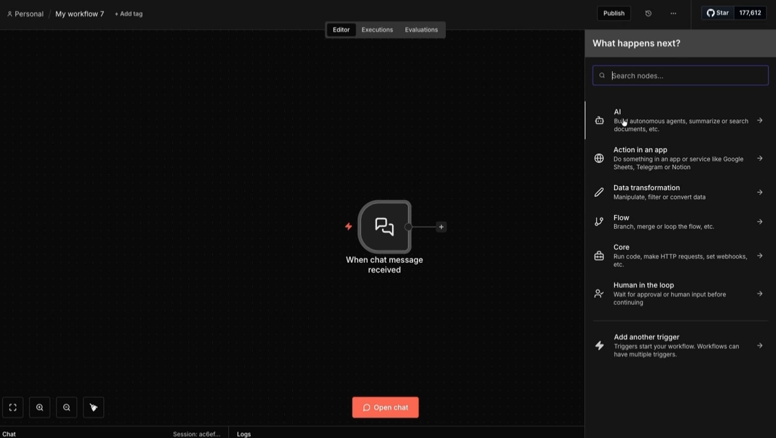 Adding an AI step to an n8n workflow