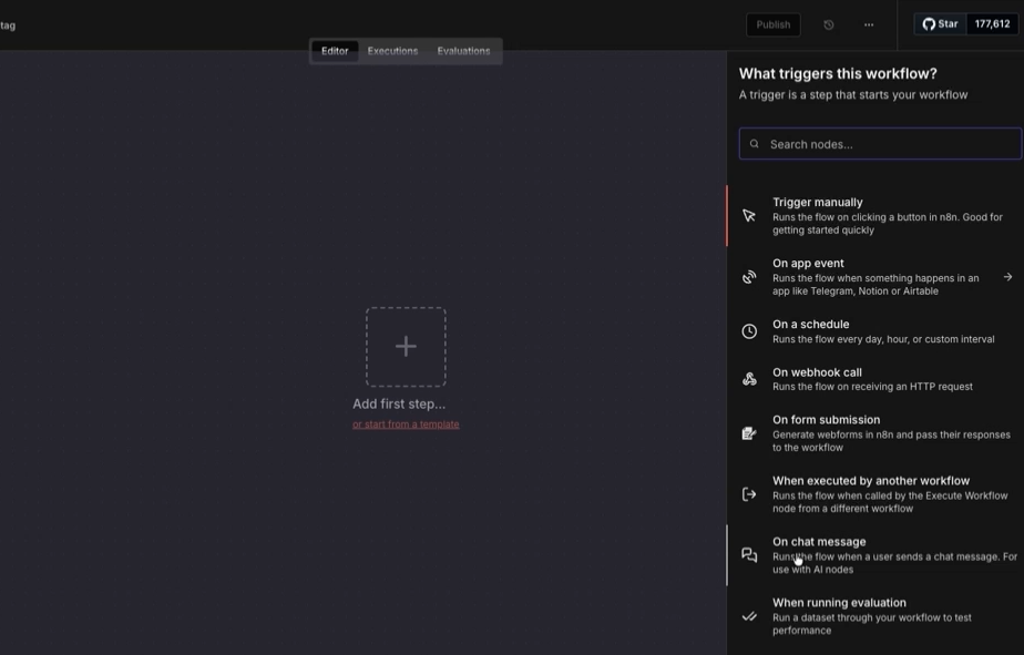 Using a chat message trigger in n8n