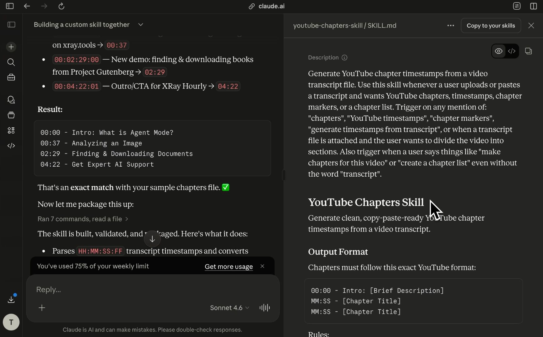 Claude skills begin with a simple description