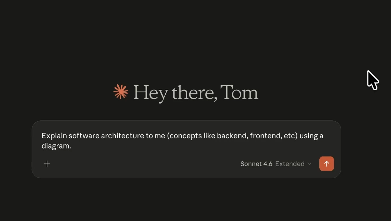 Giving Claude a prompt to create a diagram explaining software architecture