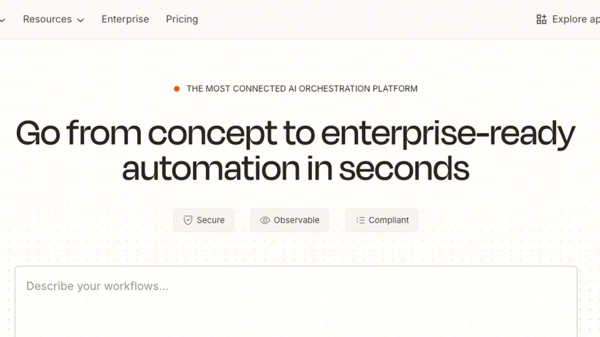Zapier's home page describing their app as an "AI Orchestration Platform"