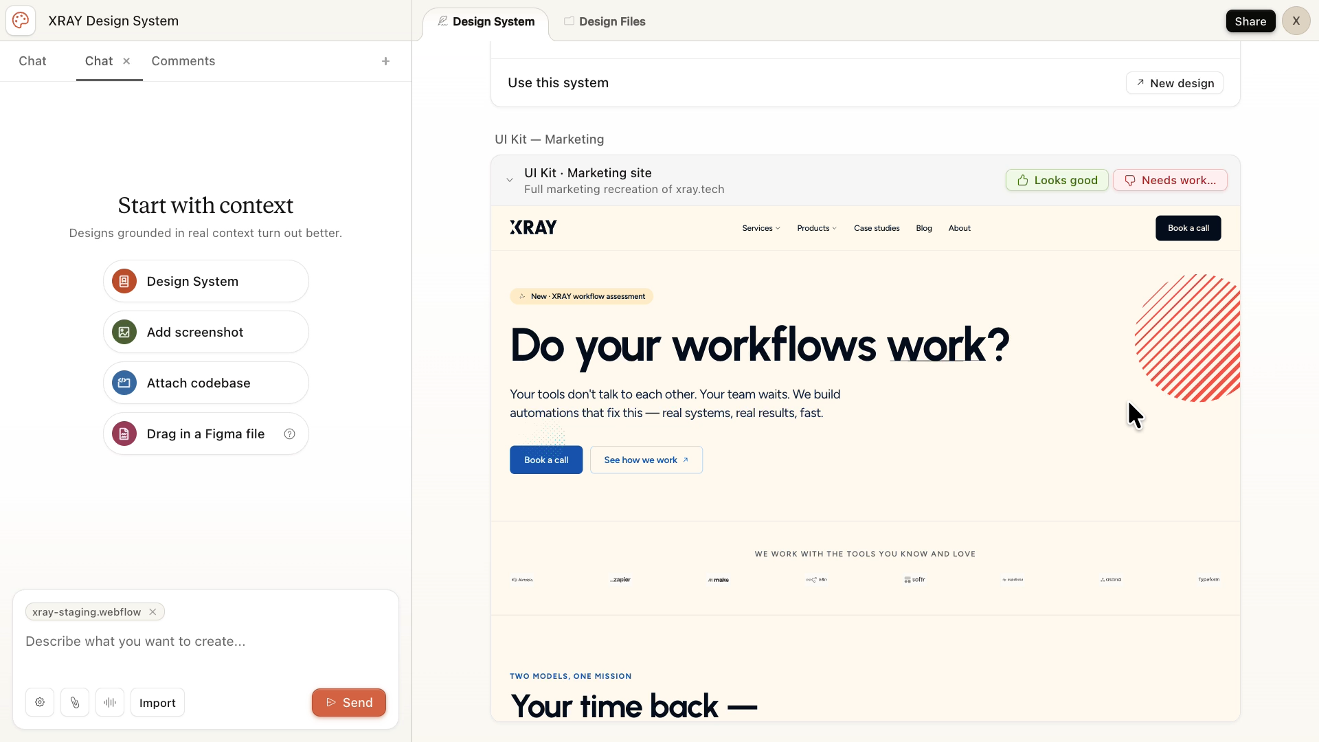 A marketing website generated by Claude design