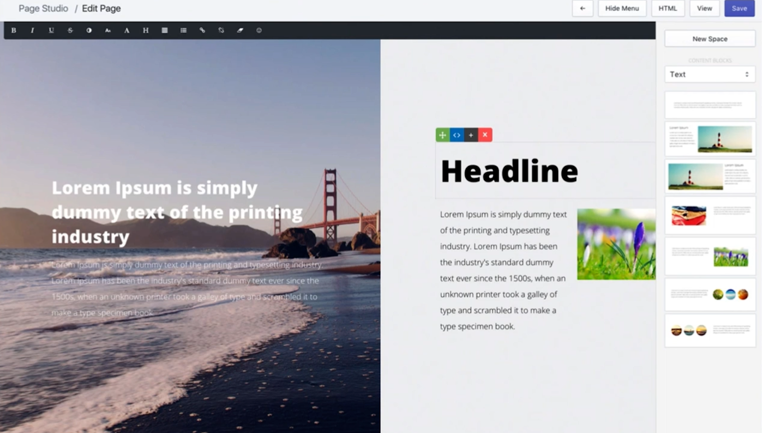 Design custom no-code pages with Page Studio
