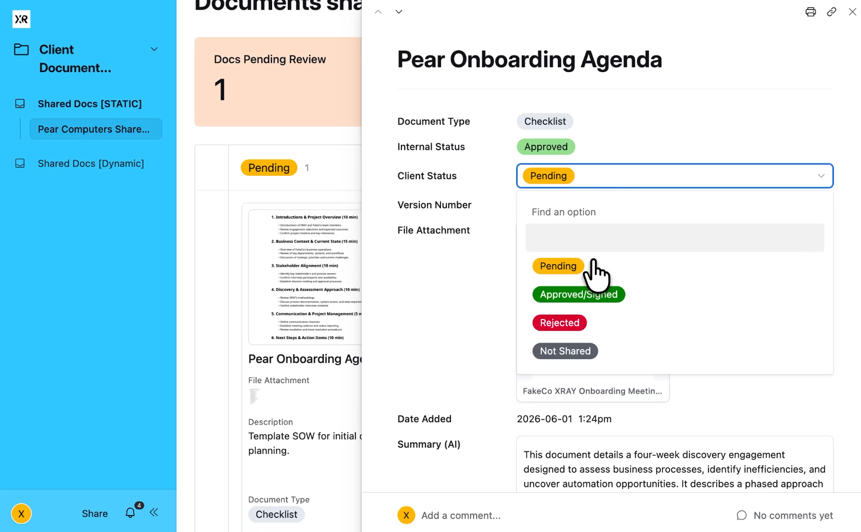 Approving a document with a simple dropdown menu in Airtable