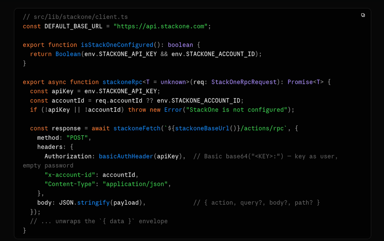Connecting your app to StackOne