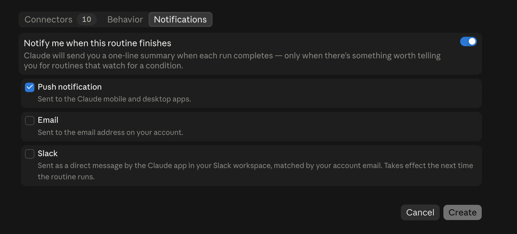 Configuring notifications