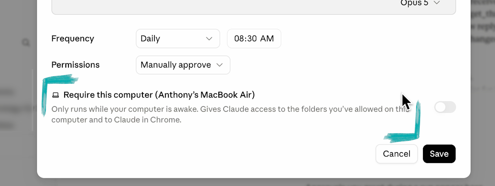 Disable "require this computer" to run your task in the cloud