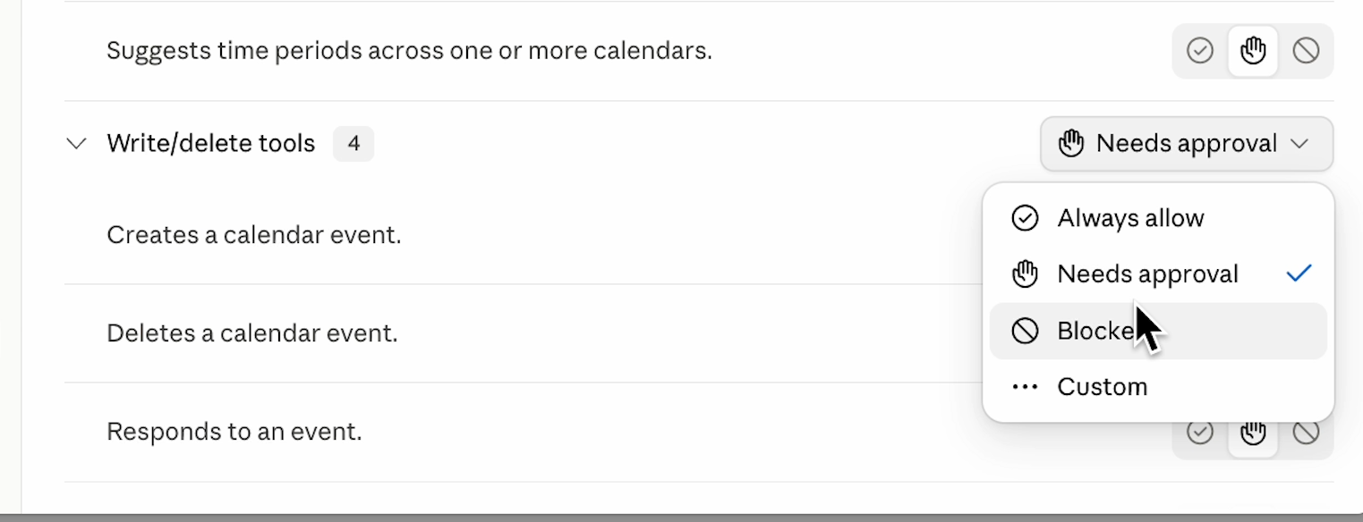 Block any tools you don't want your scheduled task to access