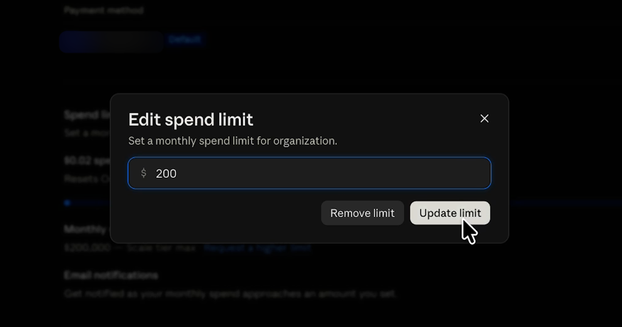Adding an organization limit.