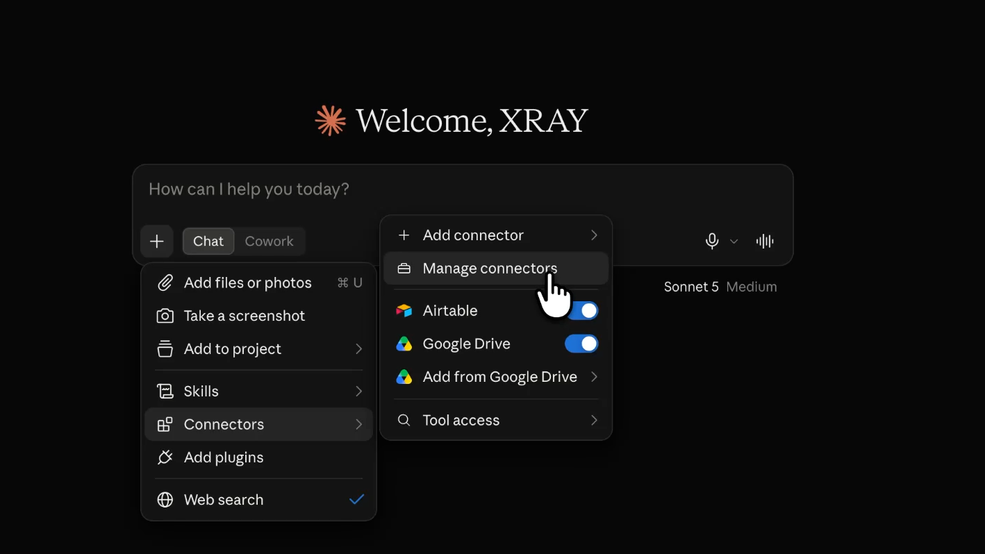 Select "manage connectors" to change permissions