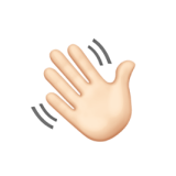 image of a chocolate brown skin hand waving emoji