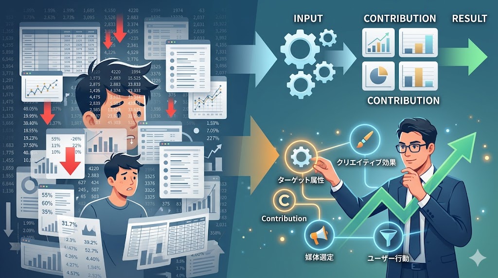 blog - 「数字を見るな、変数を見よ」——強い広告運用者がやっているインプット思考とコントリビューション分析