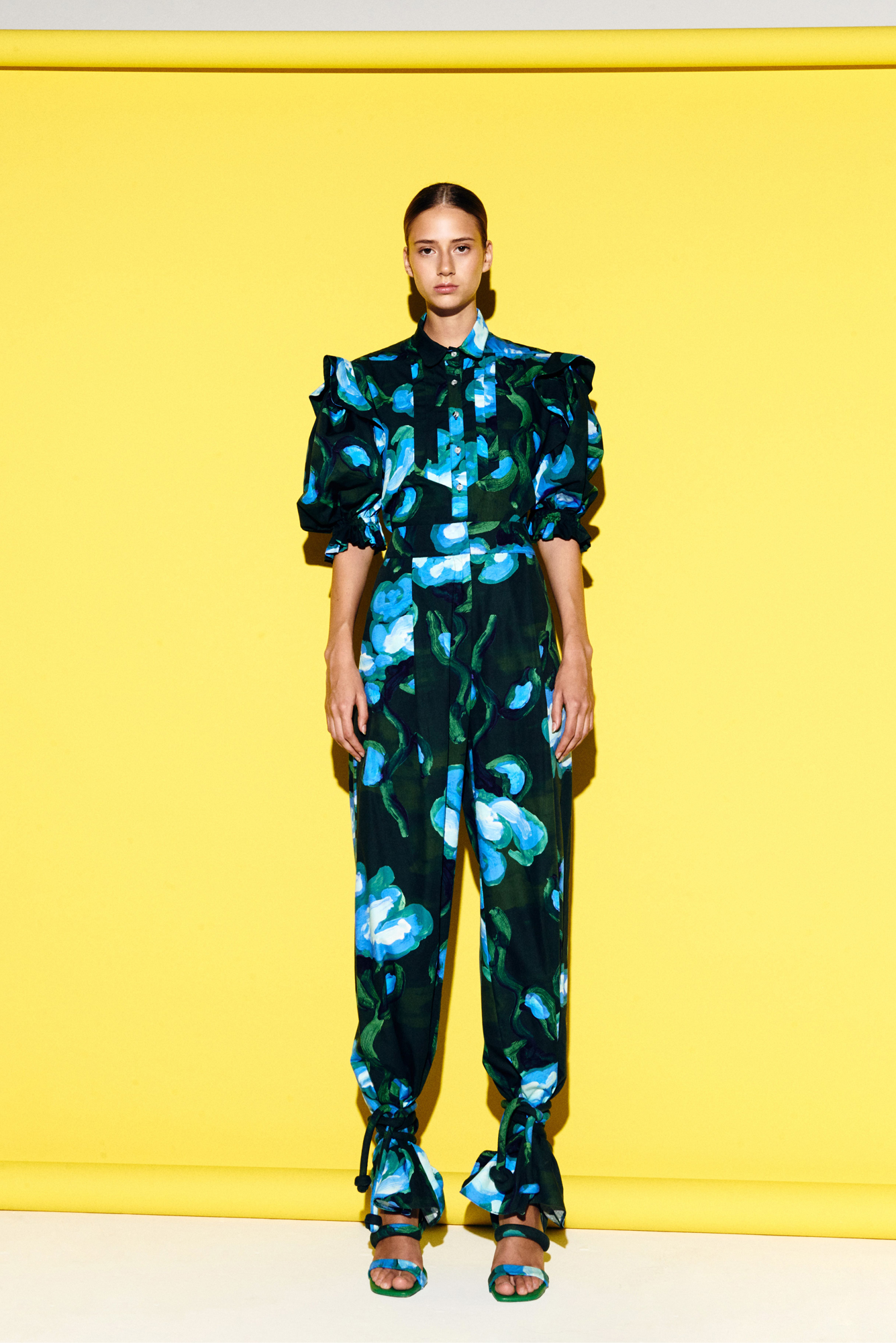 Panca Pants in Recuerdos Verde Print