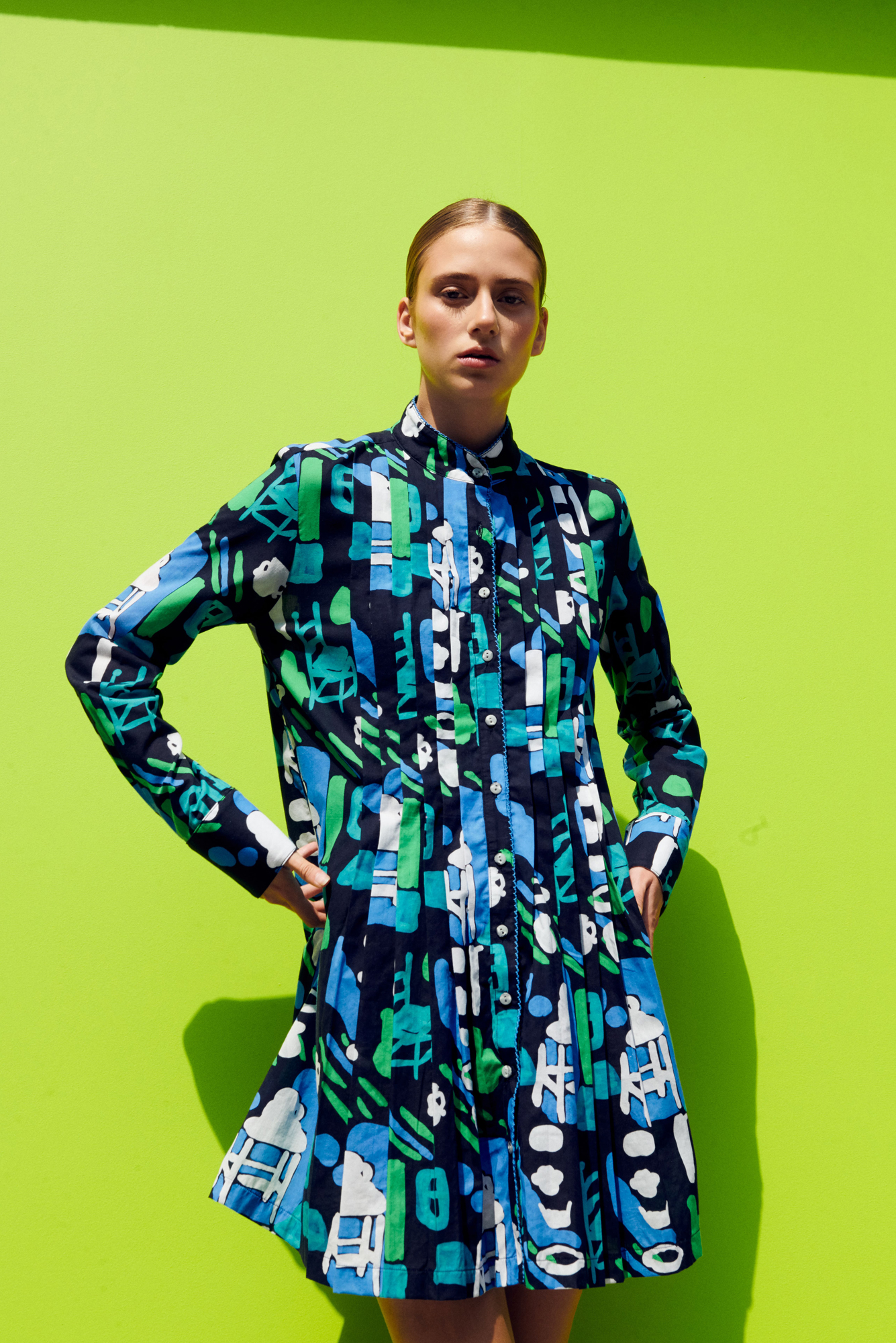 Cenote Dress in Arcilla Azul Print