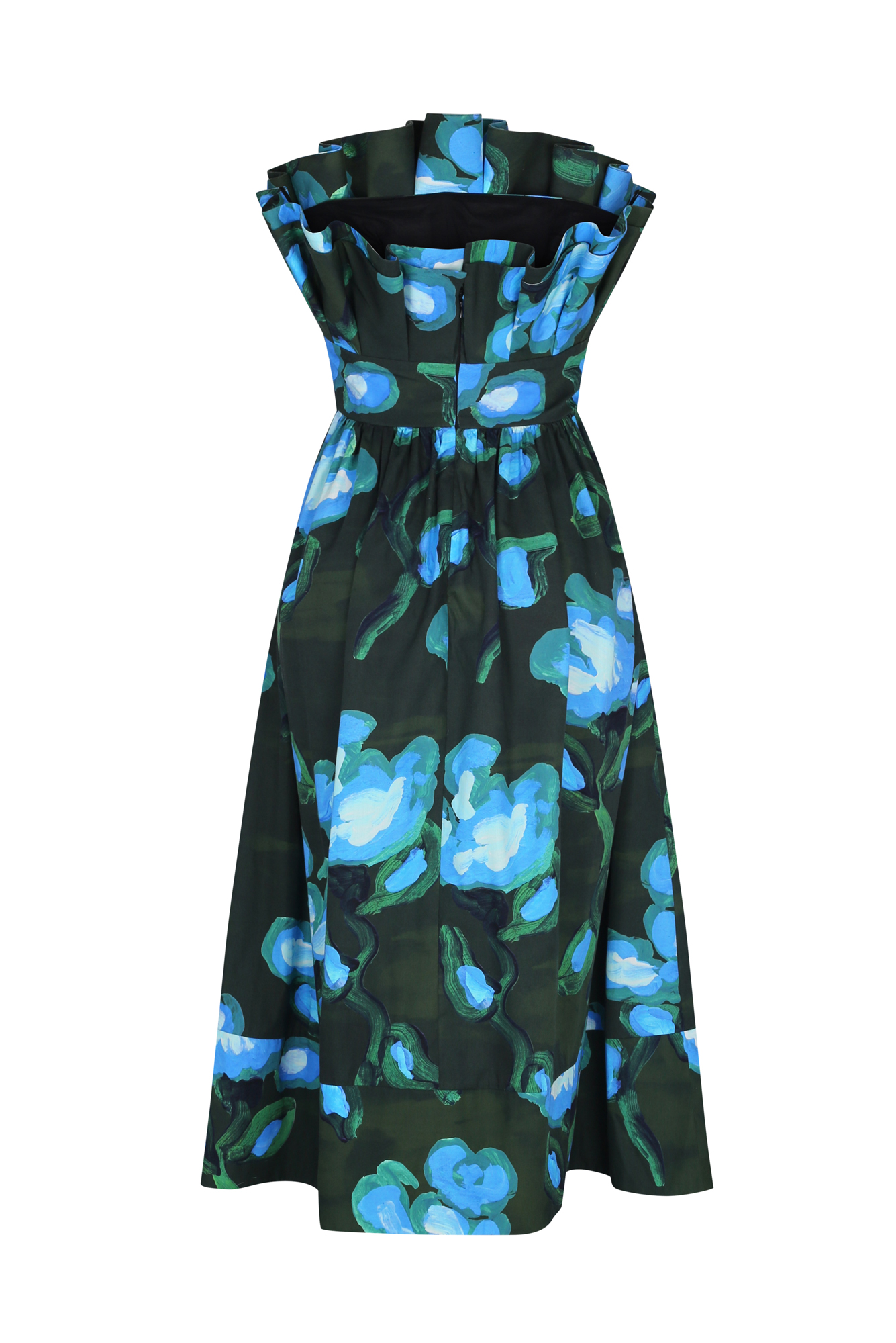 Abanico Dress in Recuerdos Verde Print