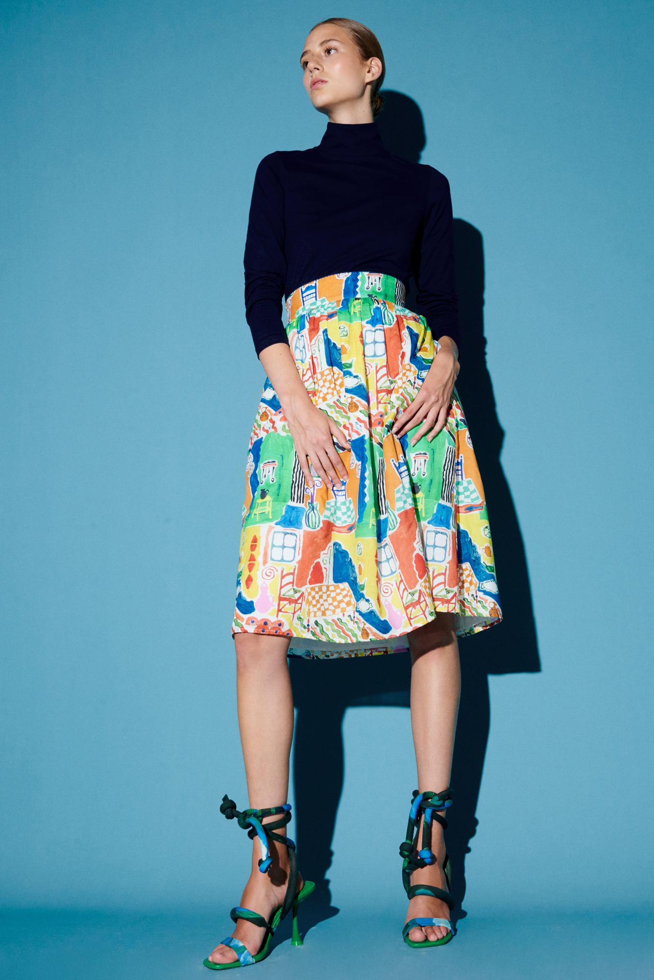 Angela Skirt in Cocina Dia Print