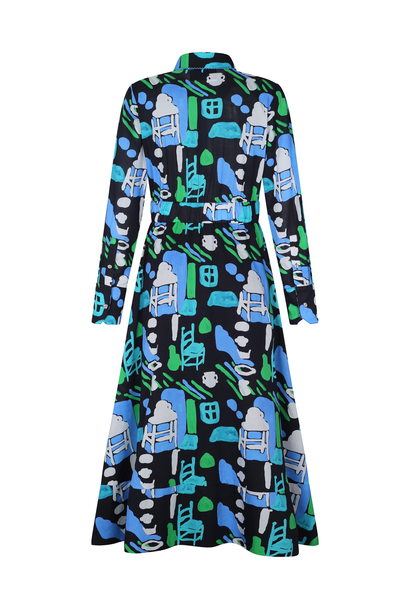 Ucayali Dress in Arcilla Azul Print